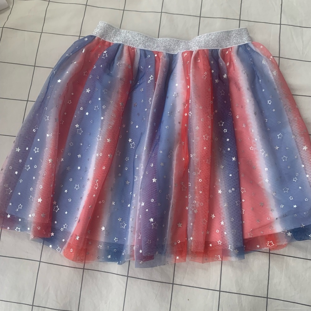 Cat & Jack Patriotic girls Tulle Skirt Size 10/12